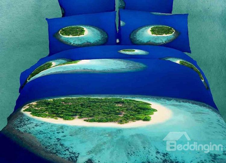 Amazing Tropical Islands Beach 4 Piece Bedding Sets Duvet Cover Sets